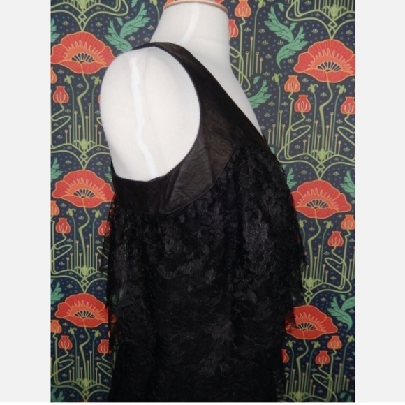 Robert Rodriguez Black Tiered Lace Punk Goth Leather Yoke Dress Nwt 8 - Picture 3 of 6